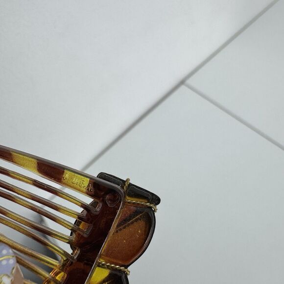 Vintage Goody Side Comb Tortoise USA Twist Gold Wire Braided - Picture 7 of 7